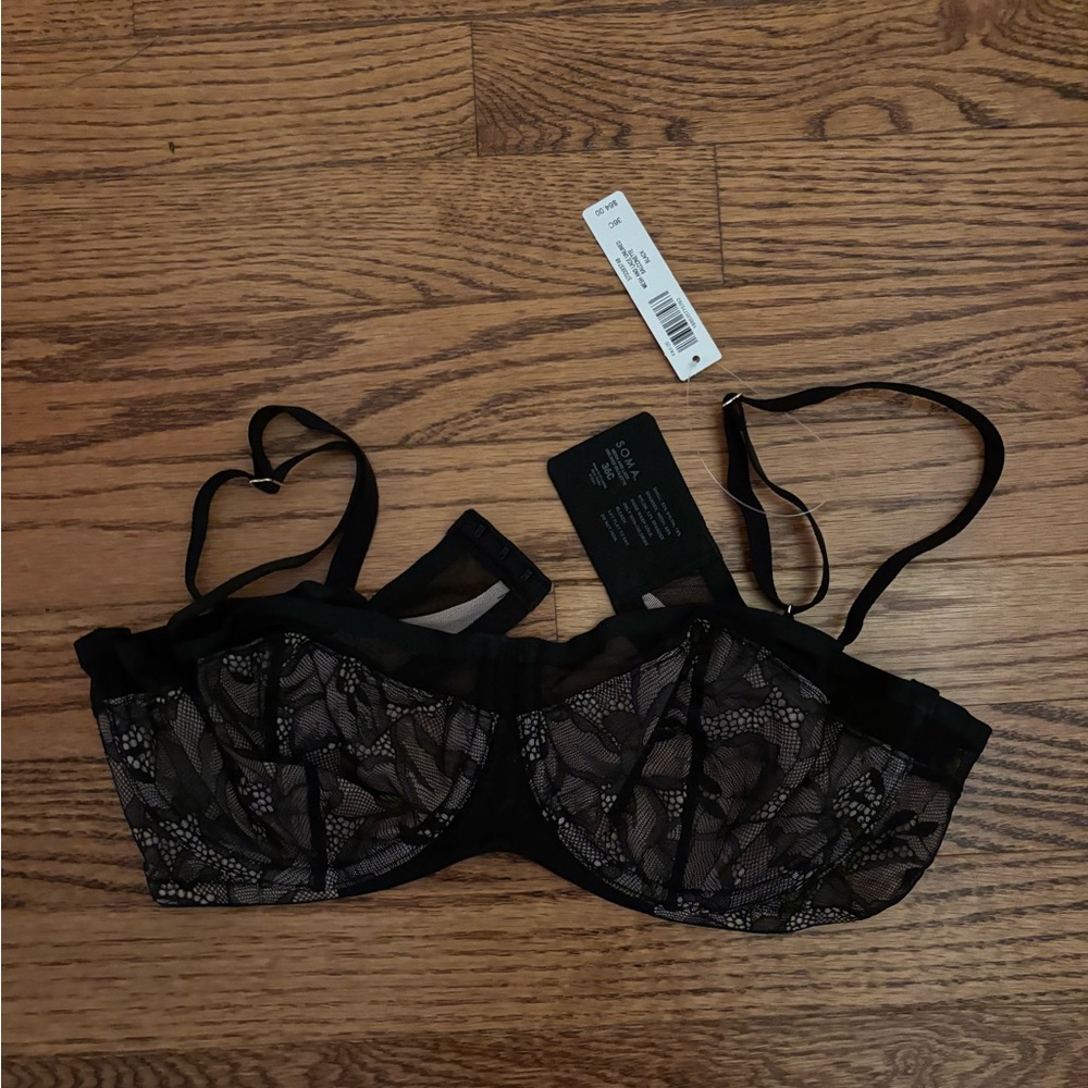 Soma mesh and lace unlined balconette bra- 36C - new with tags - Picture 2 of 2